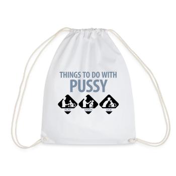 Les choses que vous pouvez faire avec une chatte. - Sac de sport léger - blanc - Devant