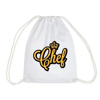 Chef | Crown | Krone - Drawstring Bag - white - Front