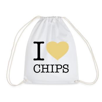 I LOVE CHIPS - Sac de sport léger - blanc - Devant