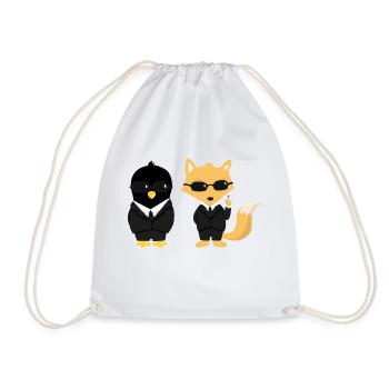 Geeks in black - Drawstring Bag - white - Front