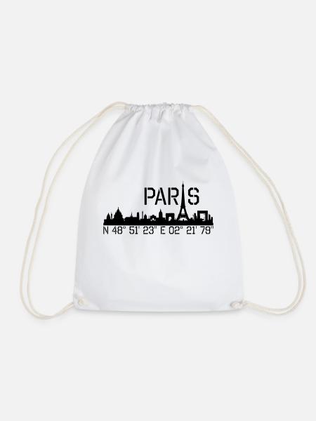 Paris coordonnées N 48 ° 51 '23' 'E 02 ° 21' 79 '' - Sac de sport léger - blanc