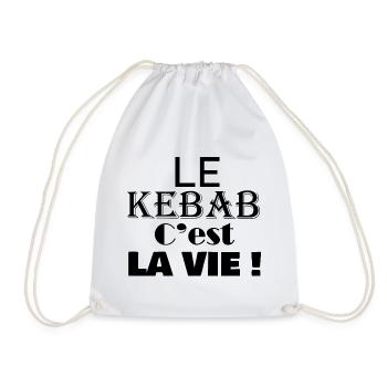 le KEBAB c'est la vie viande à griller fast food - Sac de sport léger - blanc - Devant