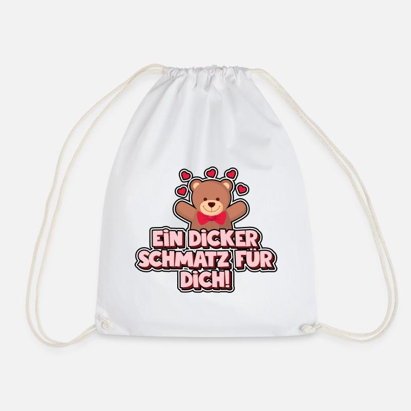 Ein dicker Schmatz für dich! Bär - Bären - Turnbeutel - Weiß