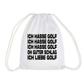 Ich Hasse Golf - Lustiger Golfer Spruch - Turnbeutel - Weiß - Vorne