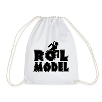Every wheelchair user is a role model. Wife* - Drawstring Bag - white - Front