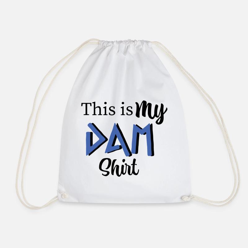 This is my DAM shirt - Percy Jackson inspired art - Drawstring Bag - white
