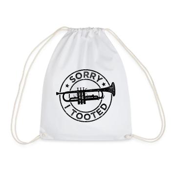 Trumpet Brass Music Trumpeter Orchestra Musicians - Drawstring Bag - white - Front