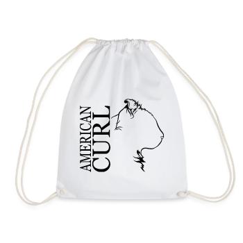 American Curl Profile Cat Cat Wilsigns - Drawstring Bag - white - Front