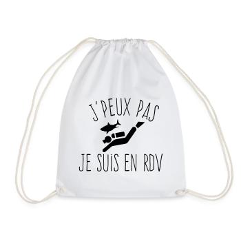 J'peux pas je suis en RDV - Humour Plongée - Sac de sport léger - blanc - Devant