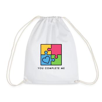 You Complete Me True Love Valentine's Day - Drawstring Bag - white - Front