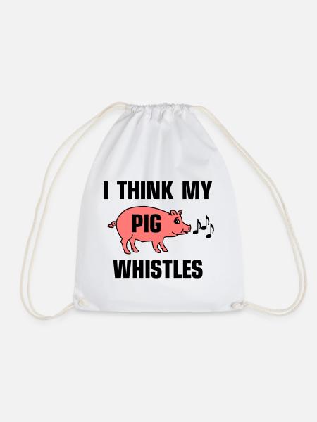 I think my pig whistles - Mein Schwein pfeift - Turnbeutel - Weiß
