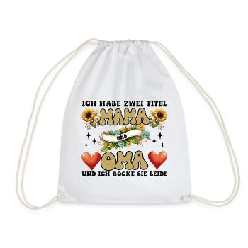 Mama und Oma Blumenherz - Turnbeutel - Weiß - Vorne