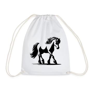 Cheval Poney de selle allemand - Sac de sport léger - blanc - Devant