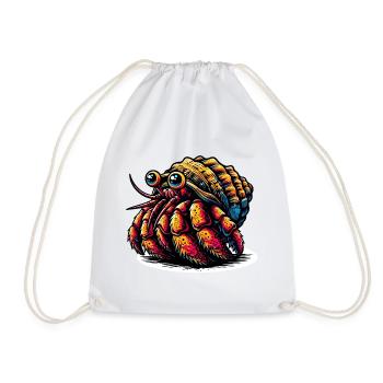 Hermit crab - Drawstring Bag - white - Front
