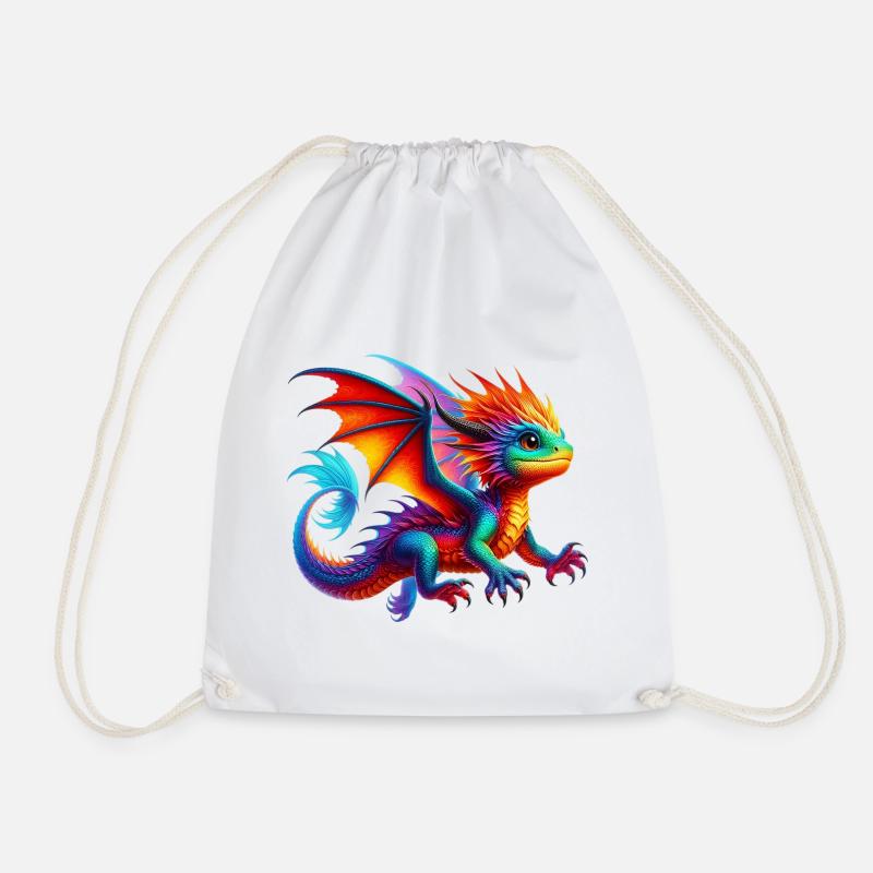 Drache - Turnbeutel - Weiß
