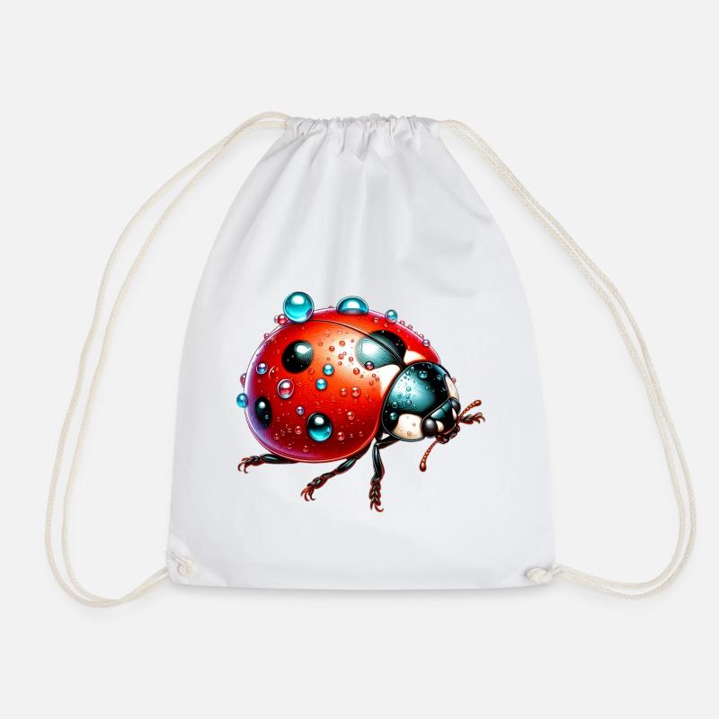 Ladybird - Drawstring Bag - white