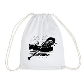 Lacrosse sticks - Drawstring Bag - white - Front