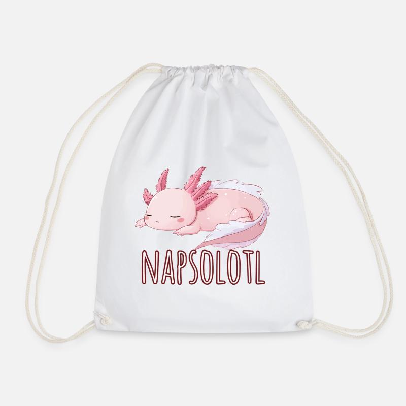 Nap Hard, Swim Later - Drawstring Bag - white