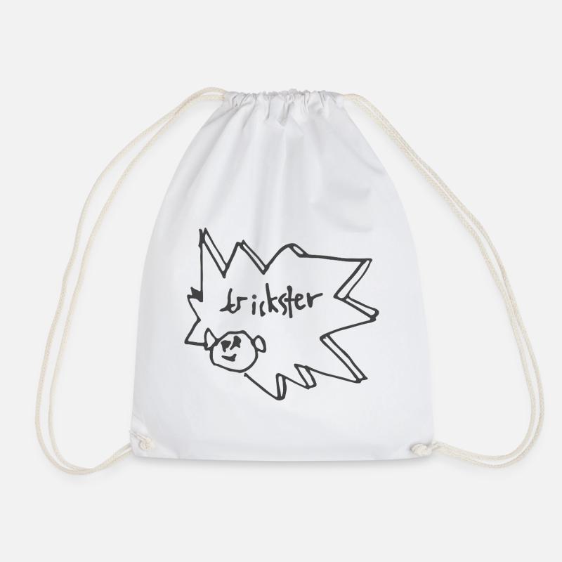 Trickster Burst Illustration - Drawstring Bag - white