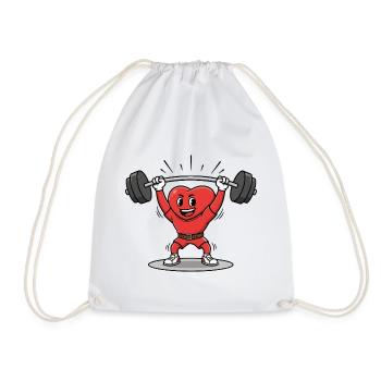 Poids d’haltérophilie fort Conception de dessin animé - Sac de sport léger - blanc - Devant