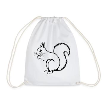 Squirrel - Drawstring Bag - white - Front