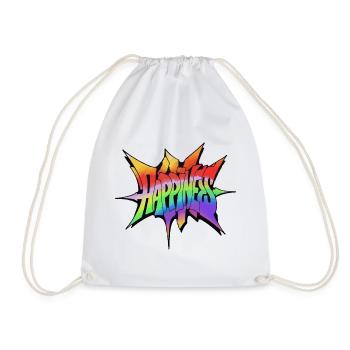 Happiness Rainbow Eruption - Drawstring Bag - white - Front
