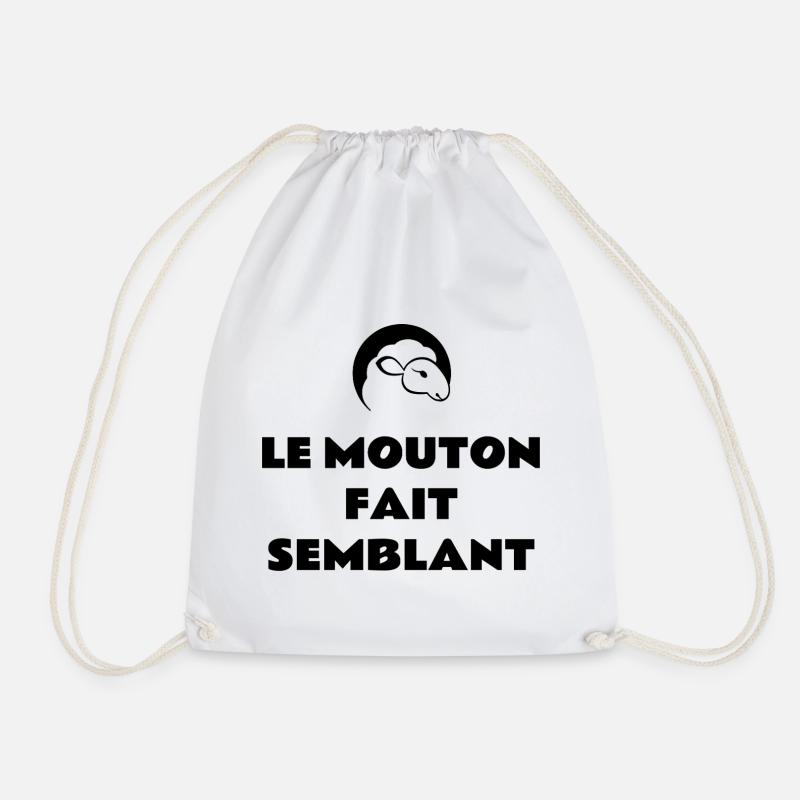 The sheep pretends - Drawstring Bag - white