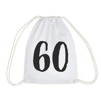 60e anniversaire Numéro Numéro Cadeau - Sac de sport léger - blanc - Devant