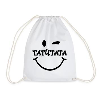 Tatuetata_Smile - Drawstring Bag - white - Front