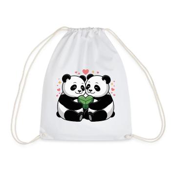 Couples de pandas amoureux - Sac de sport léger - blanc - Devant