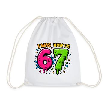 7. Geburtstag Kinder 67 Meme Humor Geschenkidee - Turnbeutel - Weiß - Vorne