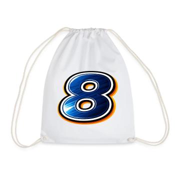 Chemise de football numéro 8 design sportif - Sac de sport léger - blanc - Devant