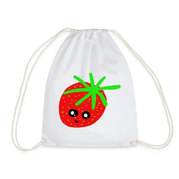 Erdbeere Kinder Erdbeeren  - Turnbeutel - Weiß - Vorne