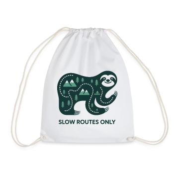 Slow Routes Only Elephant - Drawstring Bag - white - Front