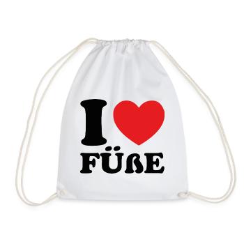 I love feet - Drawstring Bag - white - Front
