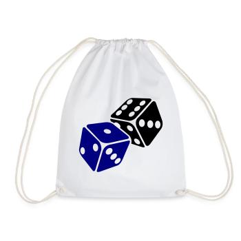 Blue Cube Minimal Design - Drawstring Bag - white - Front