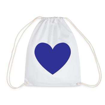 Clear Blue Heart - Drawstring Bag - white - Front