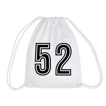 52 Number Symbol - Drawstring Bag - white - Front