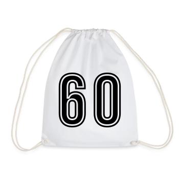 60 Number Symbol - Drawstring Bag - white - Front
