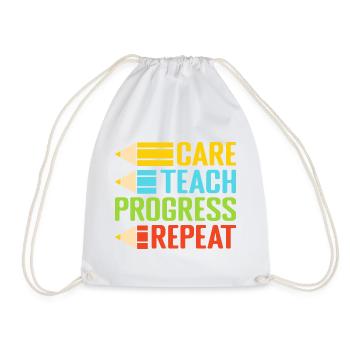 Pre K Teacher Care Teach Repeat Kindergarten - Turnbeutel - Weiß - Vorne