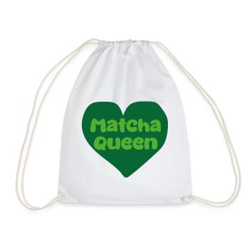Matcha Queen Heart Design - Drawstring Bag - white - Front