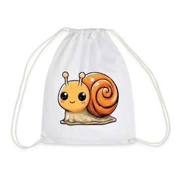 Orangene Schnecke Spiraldesign - Turnbeutel - Weiß - Vorne