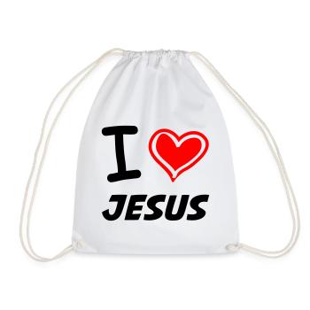 I Love Jesus - Turnbeutel - Weiß - Vorne