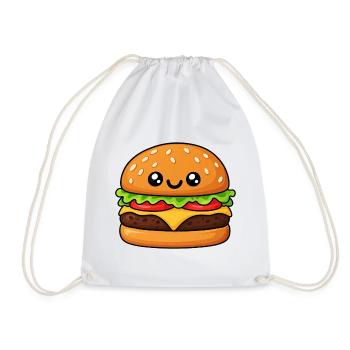 Kuscheliger Hamburger Cartoon - Turnbeutel - Weiß - Vorne