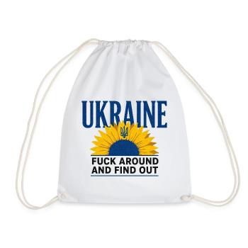 Ukraine FAFO Sonnenblume – Kühne Aussage - Turnbeutel - Weiß - Vorne