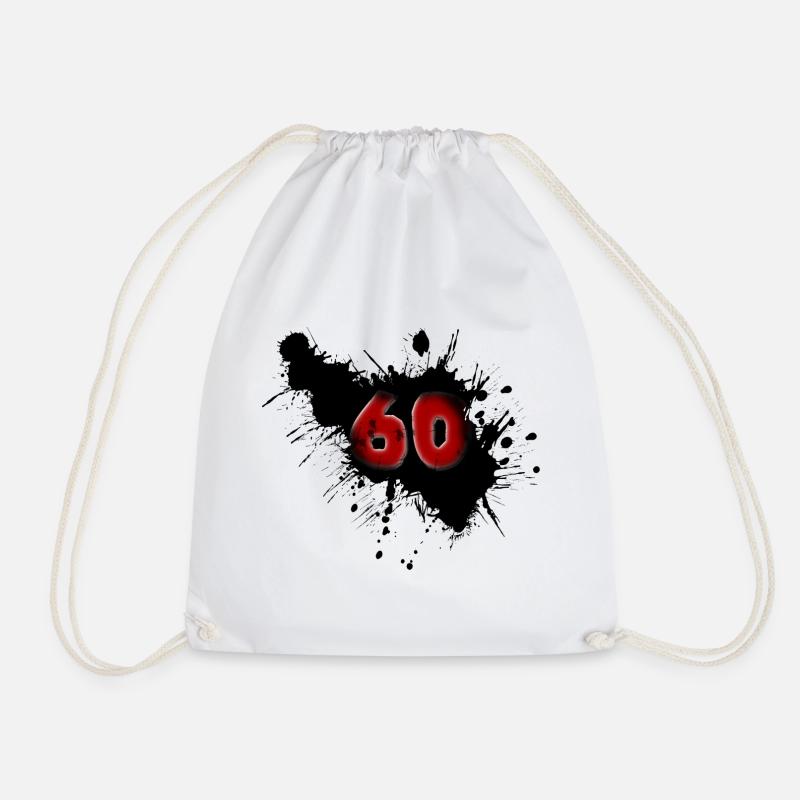 60th birthday - Drawstring Bag - white
