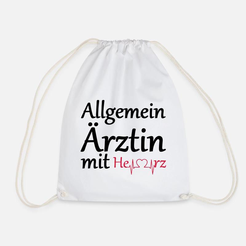 Allgemeinärztin mit Herz Geschenk - Turnbeutel - Weiß
