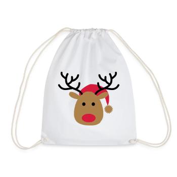 Conception drôle d'un orignal pour Noël - Sac de sport léger - blanc - Devant