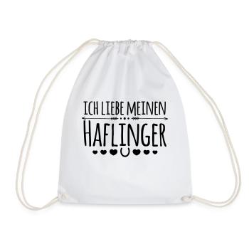Ich liebe meinen Haflinger - Reiter Geschenk - Turnbeutel - Weiß - Vorne