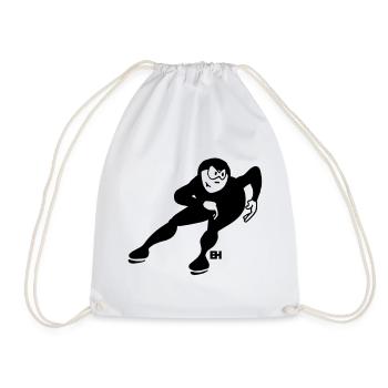 Speed Skater - One Color Design - Drawstring Bag - white - Front